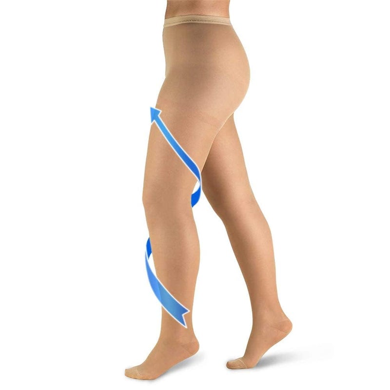 2030mmHg Compression Pantyhose for Women Medical Compression Stockings High Waist Opaque Compression Tights for Lymphadema Edema Swelling Varicose Veins Support Hose for Teacher Doctor L